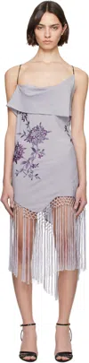 Conner Ives Demi Couture Piano Shawl Embroidered Silk Dress