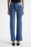Conner Ives Reconstituted Bootcut Jeans In Blue