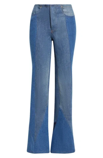 Conner Ives Reconstituted Bootcut Jeans In Denim
