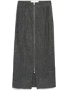 Conner Ives Reconstituted Military Blanket Skirt In Grey