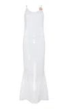 Conner Ives Recycled Sequin Cami Jersey Stretch-cotton Maxi Dress In Multi