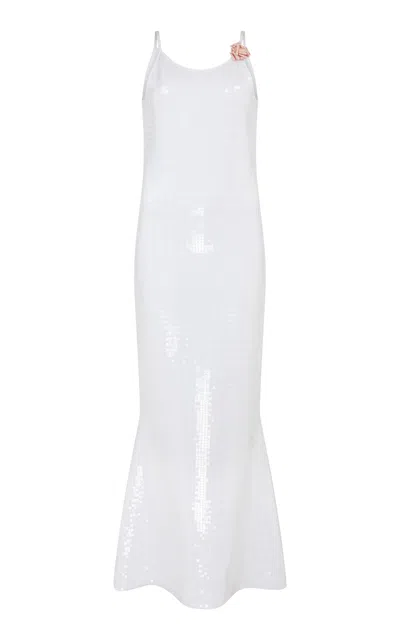 Conner Ives Recycled Sequin Cami Jersey Stretch-cotton Maxi Dress In Multi