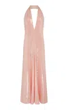 Conner Ives Recycled Sequin Stretch-cotton Maxi Dress In Pink