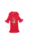 Conner Ives Red Camelot Shirred T-shirt Red