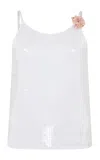 Conner Ives Sequined Jersey Stretch-cotton Tank Top In Animal Print