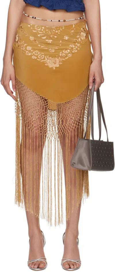 Conner Ives Ssense Exclusive Yellow Demi-couture Piano Shawl Midi Skirt