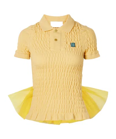 Conner Ives Stretch Cotton Top In Yellow