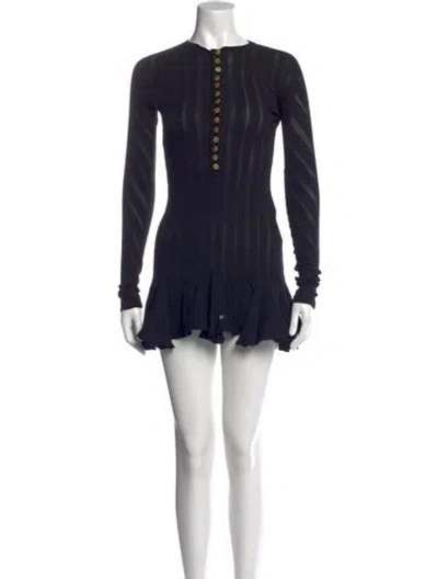 Pre-owned Conner Ives Striped Mini Dress In Blue
