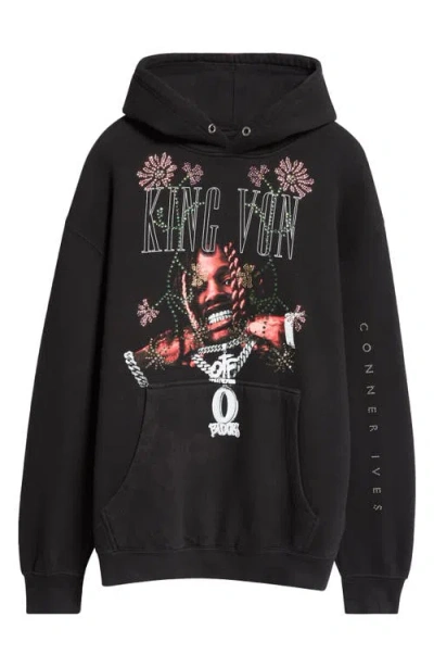 Conner Ives Swarovski Crystal Graphic Sweatshirt In Black