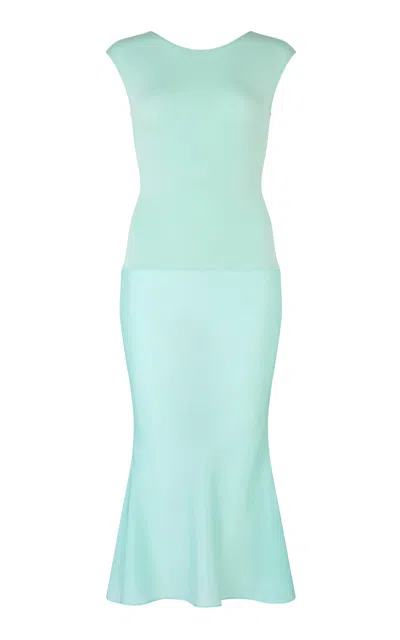 Conner Ives Sykes Jersey Midi Dress In Green