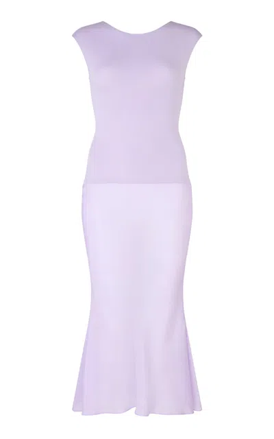 Conner Ives Sykes Jersey Midi Dress In Purple