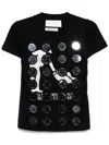 Conner Ives Black 'the Reconstituted Mirror Disc Embroidery' T-shirt In 黑色
