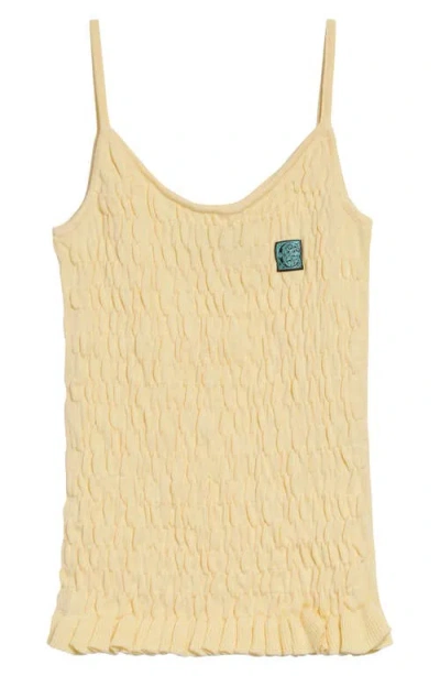 Conner Ives The Shirred Knit Cotton & Cashmere Camisole In Brown