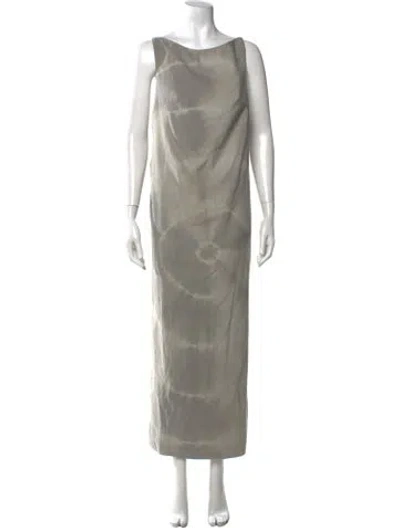 Pre-owned Conner Ives Tie-dye Print Long Dress W/ Tags In Grey
