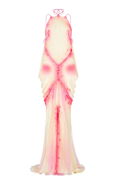 Conner Ives Tilpiia Fish Satin Gown In Pink