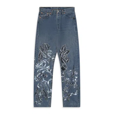 Conner Ives Vintage Sequin Jeans Blue