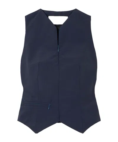 Conner Ives Recycled-twill Vest In Blue