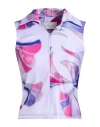 Conner Ives Printed Stretch Recycled-satin Top In Purple
