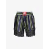 Conner Ives Womens Lace Football Striped Cotton And Silk-blend Shorts Multi Xs