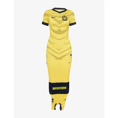 Conner Ives Womens Multi Reconstitued Shirred Football Woven Maxi Dress