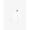 Conner Ives Womens White Oversized Logo-embroidered Cotton-jersey Rugby Shirt