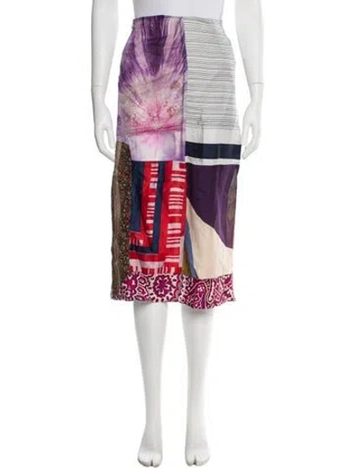 Pre-owned Conner Ives Wool Midi Length Skirt In White