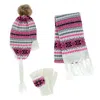 Connex Gear Women's Snowflake Print Hat Scarf And Glommit 3-piece Winter Set In White