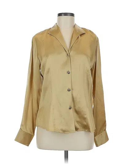 Pre-owned Connie Roberson Long Sleeve Blouse In Brown