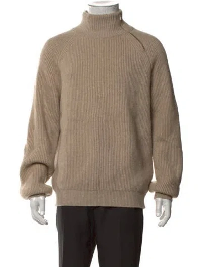 Pre-owned Connolly Cashmere Turtleneck Pullover In Neutrals