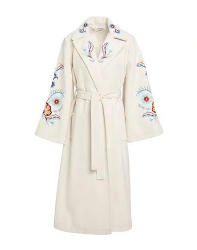 Connor & Blake Woman Coat Off White Size M Wool