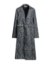 Connor & Blake Woman Coat Slate Blue Size Xs Viscose, Polyester In Blue