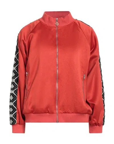CONNOR & BLAKE CONNOR & BLAKE WOMAN JACKET RUST SIZE S VISCOSE