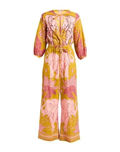 Connor & Blake Woman Jumpsuit Mustard Size L Cotton In Multi
