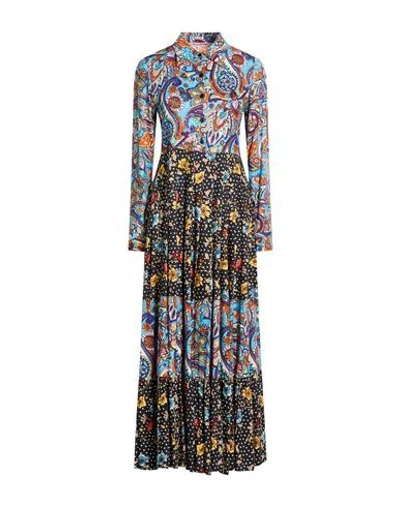 Connor & Blake Woman Maxi Dress Azure Size L Viscose In Blue