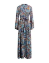 Connor & Blake Woman Maxi Dress Azure Size L Viscose In Blue