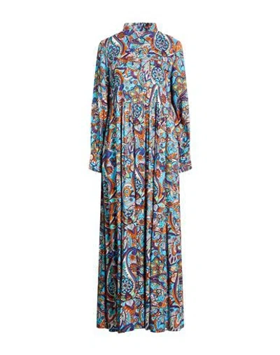 Connor & Blake Woman Maxi Dress Azure Size Xl Viscose In Blue
