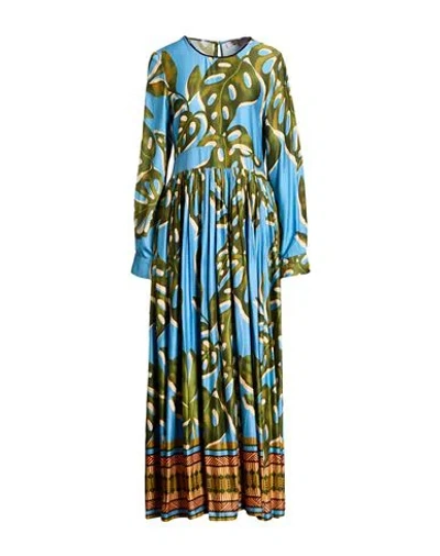 Connor & Blake Woman Maxi Dress Azure Size Xs Viscose In Blue