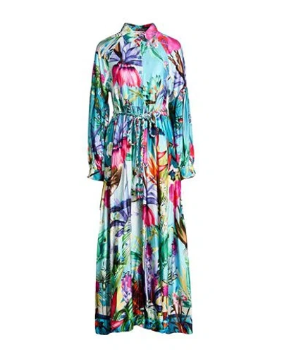 Connor & Blake Woman Maxi Dress Azure Size Xs Viscose In Blue
