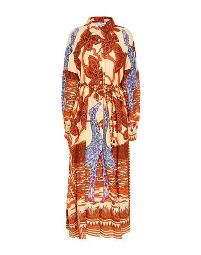 Connor & Blake Woman Maxi Dress Beige Size L Cotton In Multi