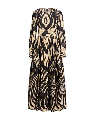 Connor & Blake Woman Maxi Dress Black Size L Cotton In Brown
