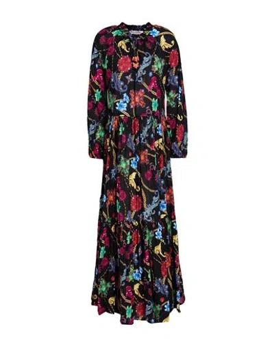 Connor & Blake Woman Maxi Dress Black Size L Cotton In Multi