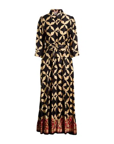 Connor & Blake Woman Maxi Dress Black Size Xs Viscose In Brown