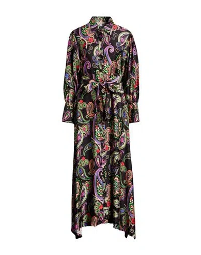 Connor & Blake Woman Maxi Dress Black Size Xs Viscose In Multi