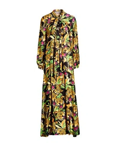 Connor & Blake Woman Maxi Dress Black Size Xs Viscose In Orange