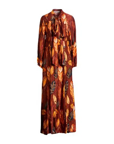 Connor & Blake Woman Maxi Dress Brick Size Xs Viscose In Red