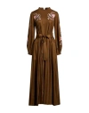Connor & Blake Woman Maxi Dress Brown Size L Viscose In Brown