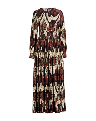 Connor & Blake Woman Maxi Dress Brown Size Xs Viscose In Multi