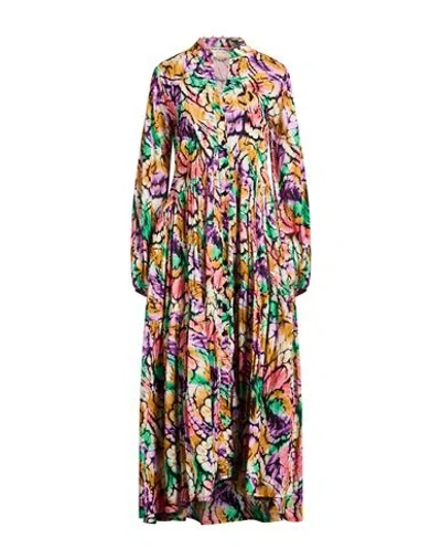 Connor & Blake Woman Maxi Dress Camel Size M Cotton In Multi