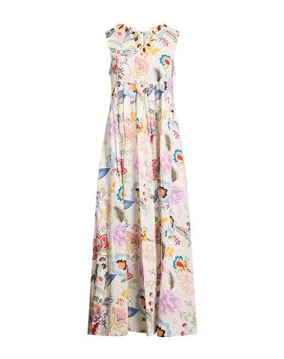 Connor & Blake Woman Maxi Dress Cream Size Xl Cotton In Multi