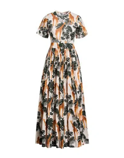 Connor & Blake Woman Maxi Dress Dark Green Size L Cotton In Multi
